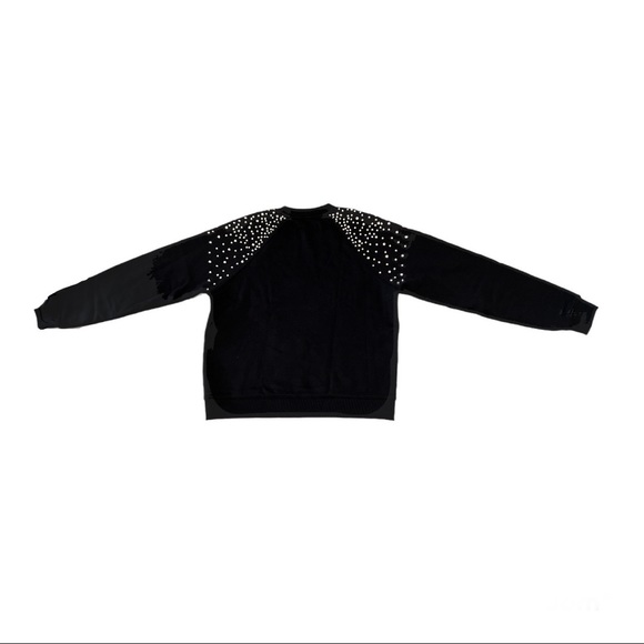 ba&sh Cheek Noir Rhinestone Crewneck Sweatshirt, Black, Size M - Picture 6 of 16